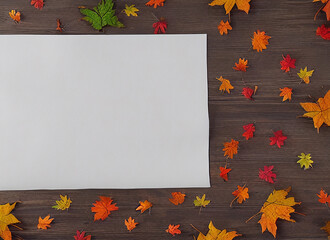 Blank thanksgiving/halloween border with white paper in the middle