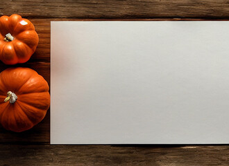 Thanksgiving note with pumpkins