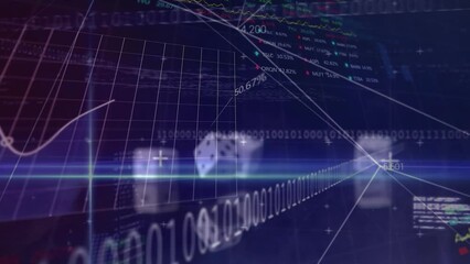 Animation of data processing over dices - Powered by Adobe