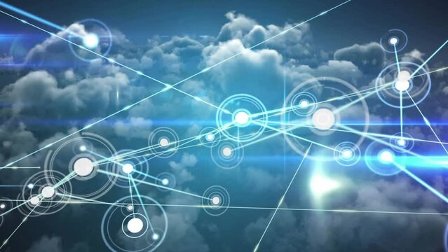 Animation of clouds over network of connections