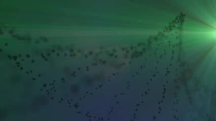 Animation of dna strand over light trails - Powered by Adobe