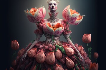 Tulip Queen. Generative AI, non-existent person.