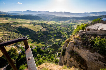 Bright positive vibes view of valley, Ronda, Andalusia, Spain