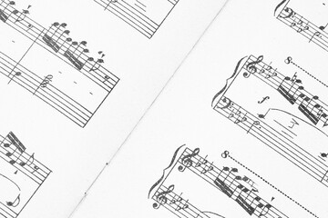 piano sheet music fragment, classical music