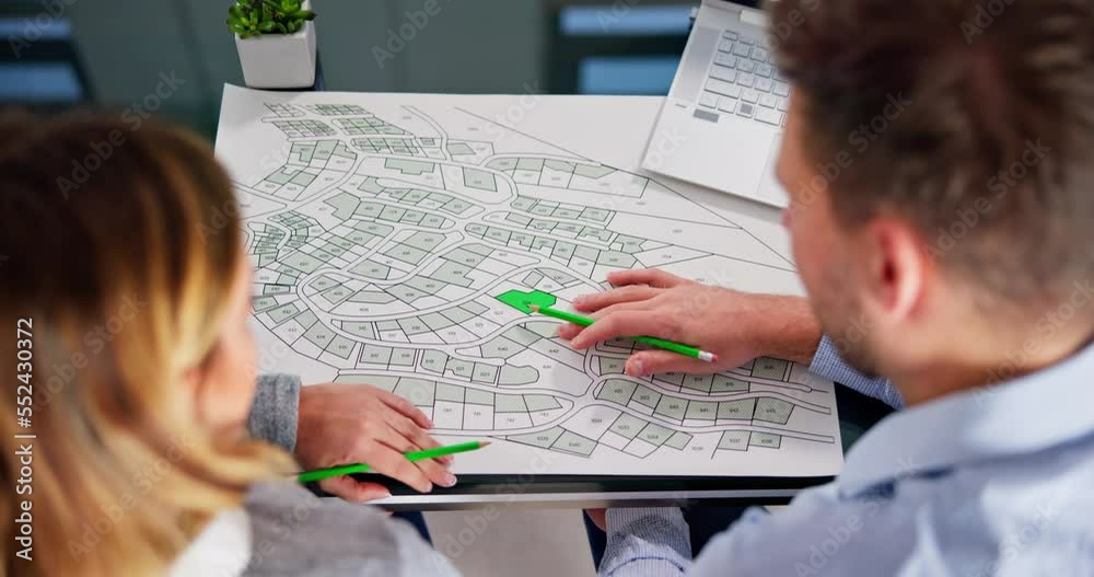 Poster cadastre land map plot