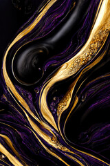 Purple abstract marble fluid art wallpaper. AI