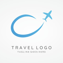 Airline ticket agency logo template design,vacation,traveling in summer isolated on background.logo for business,brand,agency and travel.