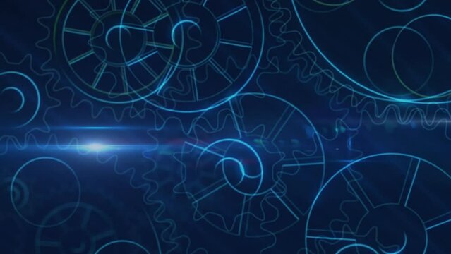 Animation of cogs on black background