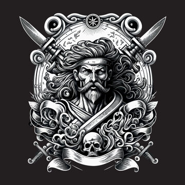 Head Of A Pirate Badge