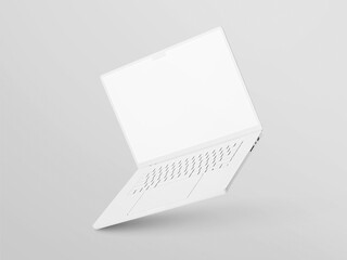 Clay Laptop mockup. 3d rendered illustration. - obrazy, fototapety, plakaty
