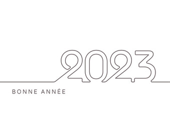 French lettering Bonne Année. Happy New Year 2023. Vector illustration