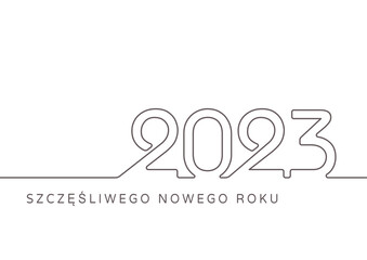 Szczęśliwego nowego roku 2023. Ilustracja wektorowa - obrazy, fototapety, plakaty