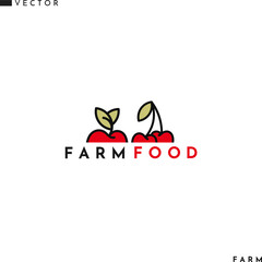 Farm food logo. Natural fruit