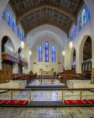 Sanctuary and altar inside of the historic Cathedral of St. John in downtown Albuquerque, New Mexico