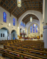 Nave and interior of the historic Cathedral of St. John in downtown Albuquerque, New Mexico