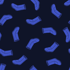 multi blue boots seamless pattern on dark blue