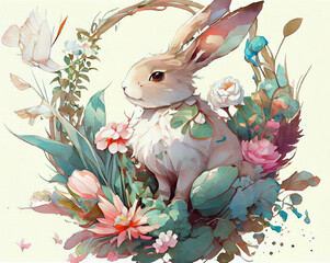 Portrait of a cute rabbit 