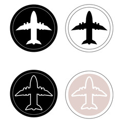 Obraz premium Icono logo de avión para uso de marca o redes sociales referente a la aeronáutica