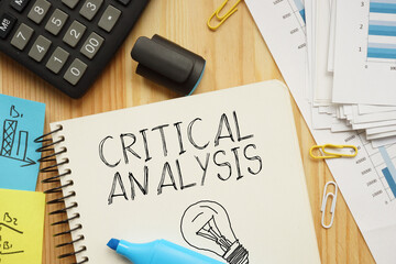 Critical analysis is shown using the text