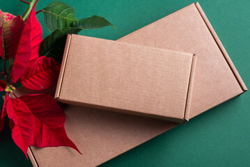 Brown cardboard box for Christmas shipping