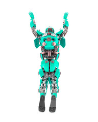 cyber mech is just flying top rear view
