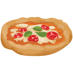 pizza with tomato and cheese
