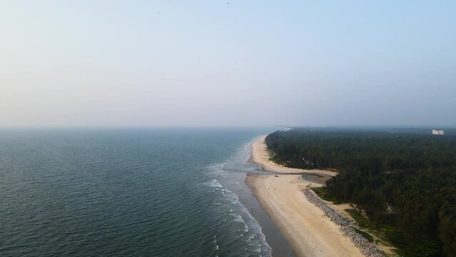 aerial view of delta beach (river meeting ocean)
