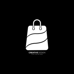 Modern shopping bag icon logo design