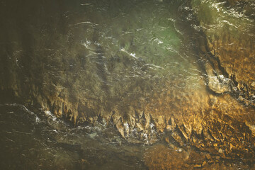 water flows in a mountain river