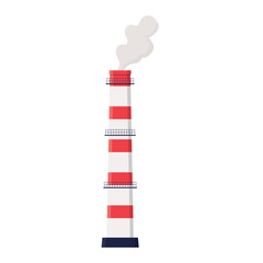Fototapeta na wymiar factory, industrial chimney with smoke- vector illustration