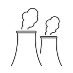 industrial chimney, power plant icon- vector illustration