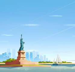Fototapeta premium statue of liberty city