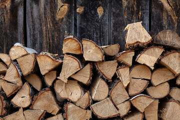 Dry wood prepared for the winter season