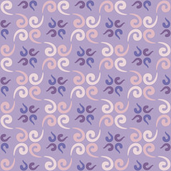 Seamless tile pattern in traditional style. Simple abstract spiral shapes. Flat vector graphics.