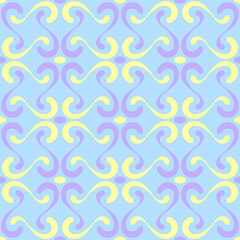 Seamless tile pattern in traditional style. Simple abstract spiral shapes. Flat vector graphics.