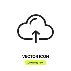 Cloud Computing icon vector. Linear style sign for mobile concept and web design. Cloud Computing symbol illustration. Pixel vector graphics - Vector.