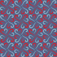 Seamless tile pattern in traditional style. Simple abstract spiral shapes. Flat vector graphics.