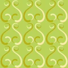 Seamless tile pattern in traditional style. Simple abstract spiral shapes. Flat vector graphics.