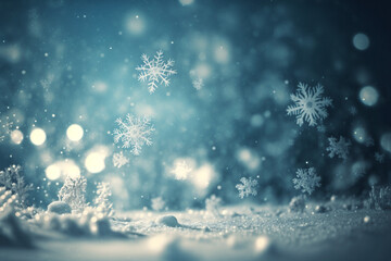 Fototapeta na wymiar illustration background of snow fall with snow flakes