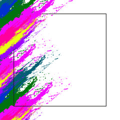 Colored brush strokes vector on white background, design element