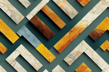 Seamless Ceramic Wall tiles design Natural Stone bricks wallpaper. Generative AI