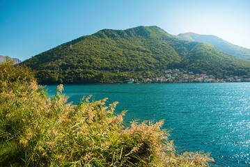 Landscape of Montenegro. View of the Adriatic Sea and mountains.