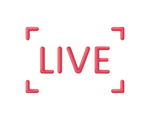 3D Live streaming icon. Broadcasting, livestream or online stream. Social media concept.