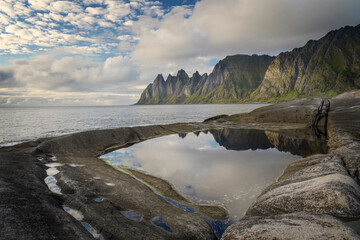 Natural landscape. Wonderful view of norwegian fjord.