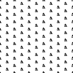 Square seamless background pattern from black yoga stretching pose symbols. The pattern is evenly filled. Vector illustration on white background