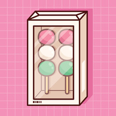 cute dango japanese dessert illustration in flat design