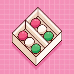 cute dango japanese dessert illustration in flat design