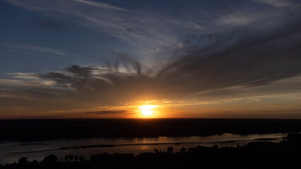 sunset over the river