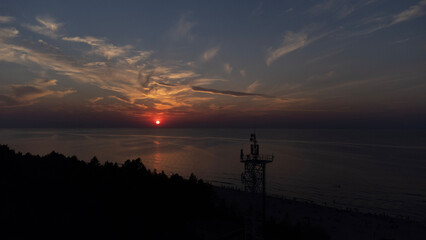 sunset over the lake
