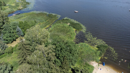 aerial view of island